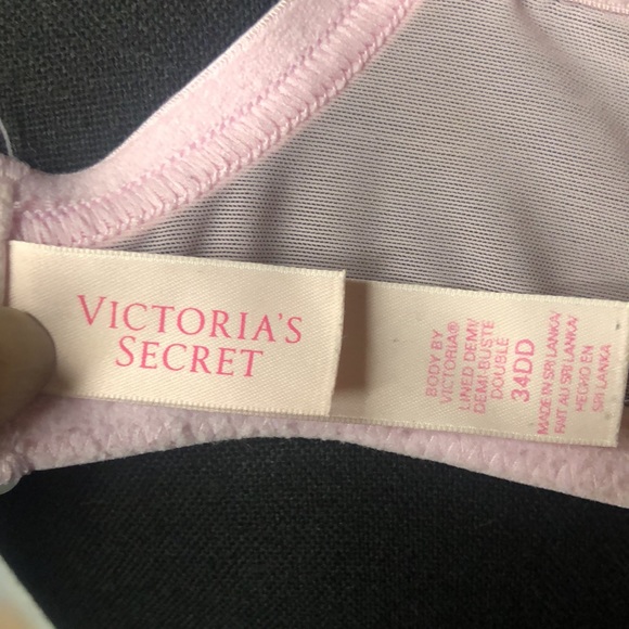 VICTORIA’S SECRET Body by Victoria pink lace padded bra. Size 34 DD. - Picture 2 of 11